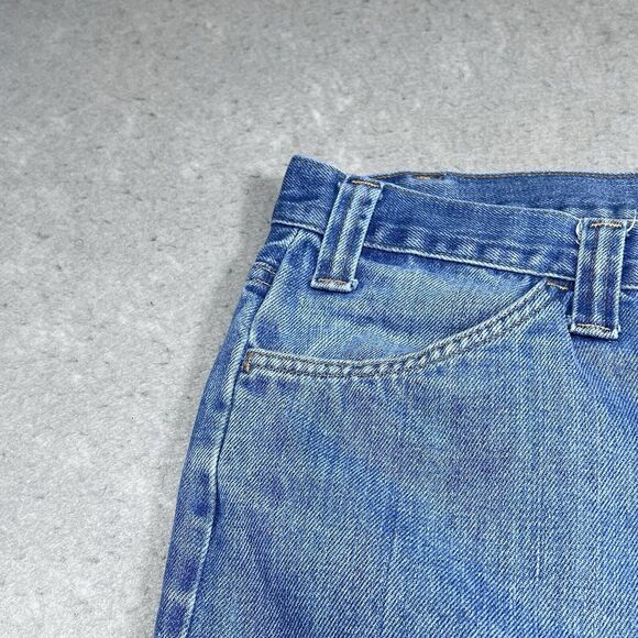 Vintage 1970s Levis 517 Jeans Mens Size 36 Blue Denim Jeans Orange Tab Pockets - Picture 3 of 16